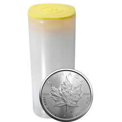 2023 Canadian Maple 1oz Silver Coin - Full Tube of 25 Coins