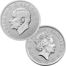 2023 UK Britannia Monarch 1oz Silver Coin Collection - 2 Coins