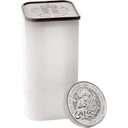 2023 UK Tudor Beasts Bull of Clarence 2oz Silver Coin - Full Tube of 10 Coins