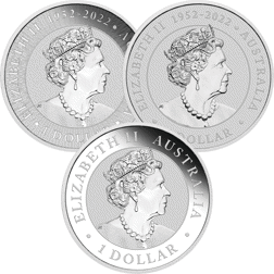 Pre-Owned Australian Kangaroo, Koala, & Kookaburra 1oz Silver Coin Collection - 3 Mixed Dates Coins - VAT Free