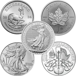 2024 Most Popular 1oz Silver Coin Collection - 5 Coins