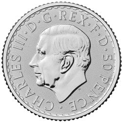 2025 UK Britannia 1/4oz Silver Coin - Full Tube of 19 Coins