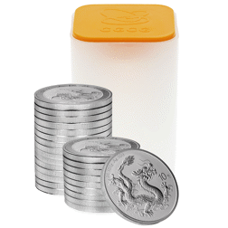 2025 Chinese Dragon 1oz Silver Coins - Full Tube of 25 Coins