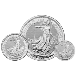 2026 UK Britannia 1oz, 1/4oz, and 1/10oz Silver Coin Collection