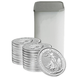 2026 UK Britannia 1/4oz Silver Coin - Full Tube of 19 Coins