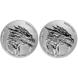 Scottsdale Mint 1oz and 2oz Dragon Stacker Silver Round Bundle