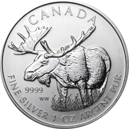 Pre-Owned 2012 Canadian Moose 1oz Silver Coin - VAT Free