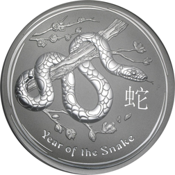 Pre-Owned 2013 Australian Lunar Snake 1kg Silver Coin - VAT Free