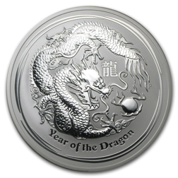 Pre-Owned 2012 Australian Lunar Dragon 10oz Silver Coin - VAT Free