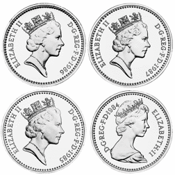 Pre-Owned 1984-1987 UK £1 Proof Silver 4-Coin Collection - VAT Free