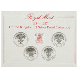 Pre-Owned 1984-1987 UK £1 Proof Silver 4-Coin Collection - VAT Free