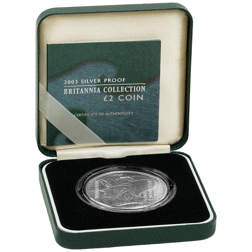 Pre-Owned 2003 UK Britannia £2 1oz Proof Silver Coin - VAT Free