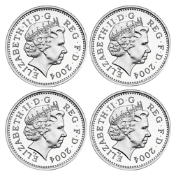 Pre-Owned 2004 UK Proof Pattern Silver 4-Coin Set - VAT Free