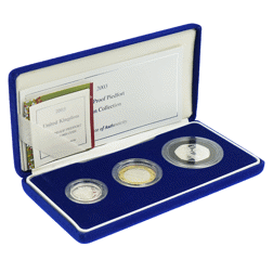 Pre-Owned 2003 UK Piedfort Proof Silver 3-Coin Collection - VAT Free