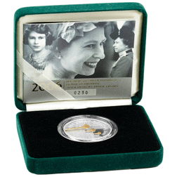 Pre-Owned 2006 UK Queen Elizabeth's 80th Birthday Piedfort Proof Silver Crown - VAT Free
