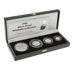 Pre-Owned 1998 Britannia Proof Silver 4 Coin Collection - VAT Free