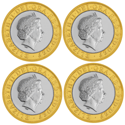 Pre-Owned 2002 UK Commonwealth Games £2 Silver Proof Piedfort 4-Coin Collection - VAT Free