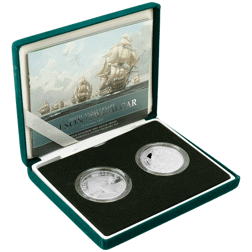 Pre-Owned 2005 Nelson and Trafalgar Piedfort Proof Silver 2-Coin Set - VAT Free