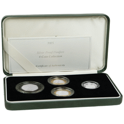 Pre-Owned 2005 Piedfort Proof Silver 4-Coin Collection - VAT Free