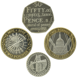 Pre-Owned 2005 Piedfort Proof Silver 4-Coin Collection - VAT Free