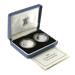 Pre-Owned 1989 UK £2 Silver Proof 2-Coin Set - VAT Free