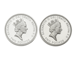 Pre-Owned 1989 UK £2 Proof Silver 2-Coin Set - VAT Free