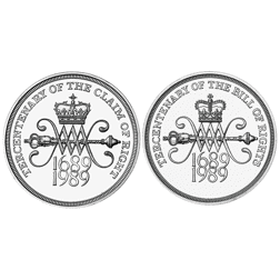 Pre-Owned 1989 UK £2 Proof Silver 2-Coin Set - VAT Free
