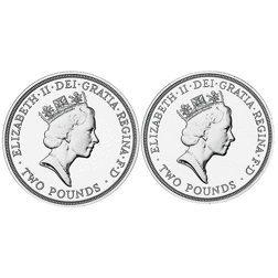 Pre-Owned 1989 UK £2 Proof Silver 2-Coin Set - VAT Free