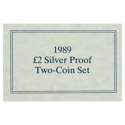 Pre-Owned 1989 UK £2 Proof Silver 2-Coin Set - VAT Free