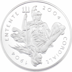 Pre-Owned 2004 UK Entente Cordiale Piedfort Proof Silver Crown Coin - VAT Free