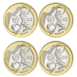 Pre-Owned 2002 UK Commonwealth Games £2 Proof Silver 4-Coin Collection - VAT Free