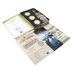 Pre-Owned 2004 Channel Islands D-Day Landings Silver Proof 3 Coin Medal Set - VAT Free