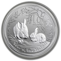 Pre-Owned 2011 Australian Lunar Rabbit 1/2oz Silver Coin - VAT Free