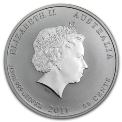 Pre-Owned 2011 Australian Lunar Rabbit 1/2oz Silver Coin - VAT Free
