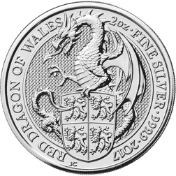 2017 UK Queen’s Beasts The Dragon 2oz Silver Coin