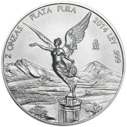Pre-Owned Mexican Libertad 2oz Silver Coin - VAT Free