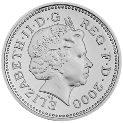 Pre-Owned 2000 UK £1 Proof Silver Coin - VAT Free