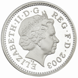 Pre-Owned 2003 UK Proof Piedfort £1 Silver Coin - VAT Free