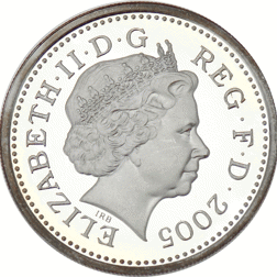 Pre-Owned 2005 UK £1 Piedfort Proof Silver Coin - VAT Free