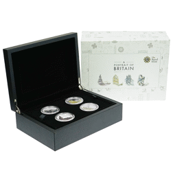 Pre-Owned 2014 UK Portrait of Britain £5 Proof Silver 4-Coin Set - VAT Free