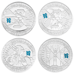 Pre-Owned 2012 UK Proof Countdown to London 2012 £5 Silver 4-Coin Collection- VAT Free