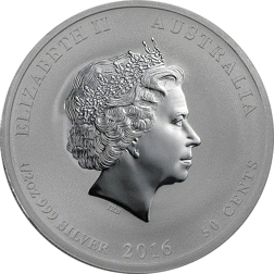 Pre-Owned 2016 Australian Lunar Monkey 1/2oz Silver Coin - VAT Free