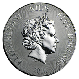 Pre-Owned 2016 Niue Hawksbill Turtle 2oz Silver Coin - VAT Free