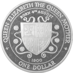 Pre-Owned 1994 Cayman Islands Lady of the Century $1 Silver Coin - VAT Free