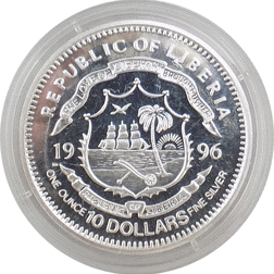 Pre-Owned 1996 Star Trek Enterprise NCC - 11701 - 0 & NCC 1701 1oz Silver Coin - VAT Free