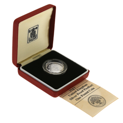 Pre-Owned 1987 UK Piedfort £1 Silver Proof Coin - VAT Free