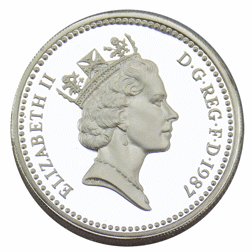Pre-Owned 1987 UK £1 Piedfort Proof Silver Coin - VAT Free