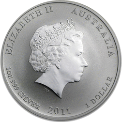 Pre-Owned 2011 Australian Lunar Rabbit 1oz Silver Coin - VAT Free
