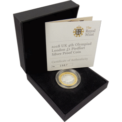 Pre-Owned 2008 UK 4th Olympiad London £2 Piedfort Proof Silver Coin - VAT Free