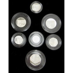 Pre-Owned 2008 UK Coinage Royal Shield of Arms Piedfort Proof Silver 7-Coin Collection - VAT Free